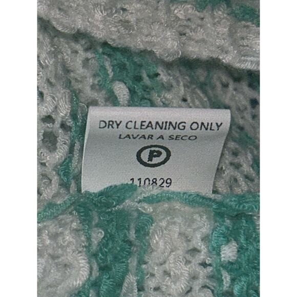 Staccato  Nautical Preppy Academia Green & White  Striped  Lite Summer  Sweater - Picture 7 of 7